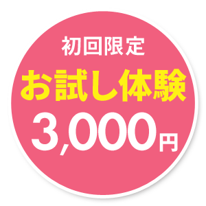 初回限定 お試し体験 3,000円